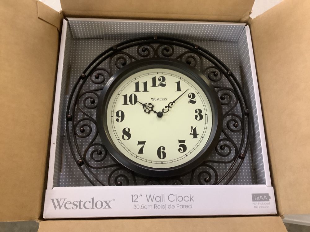 Westclox 12 in. Wrought Iron Design Wall Clock - Image 2 - Lot 731JF