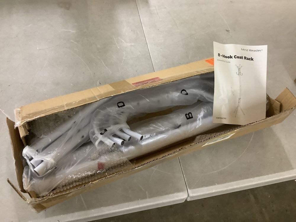 Mind Reader White Freestanding Coat Rack Hall Tree Metal 69 in. H x 16.5 in. W x 14.75 in. D - Image 2 - Lot 732JF