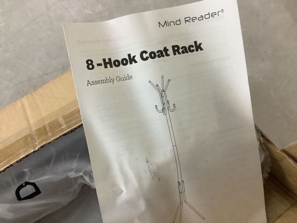 Mind Reader White Freestanding Coat Rack Hall Tree Metal 69 in. H x 16.5 in. W x 14.75 in. D - Image 4 - Lot 732JF