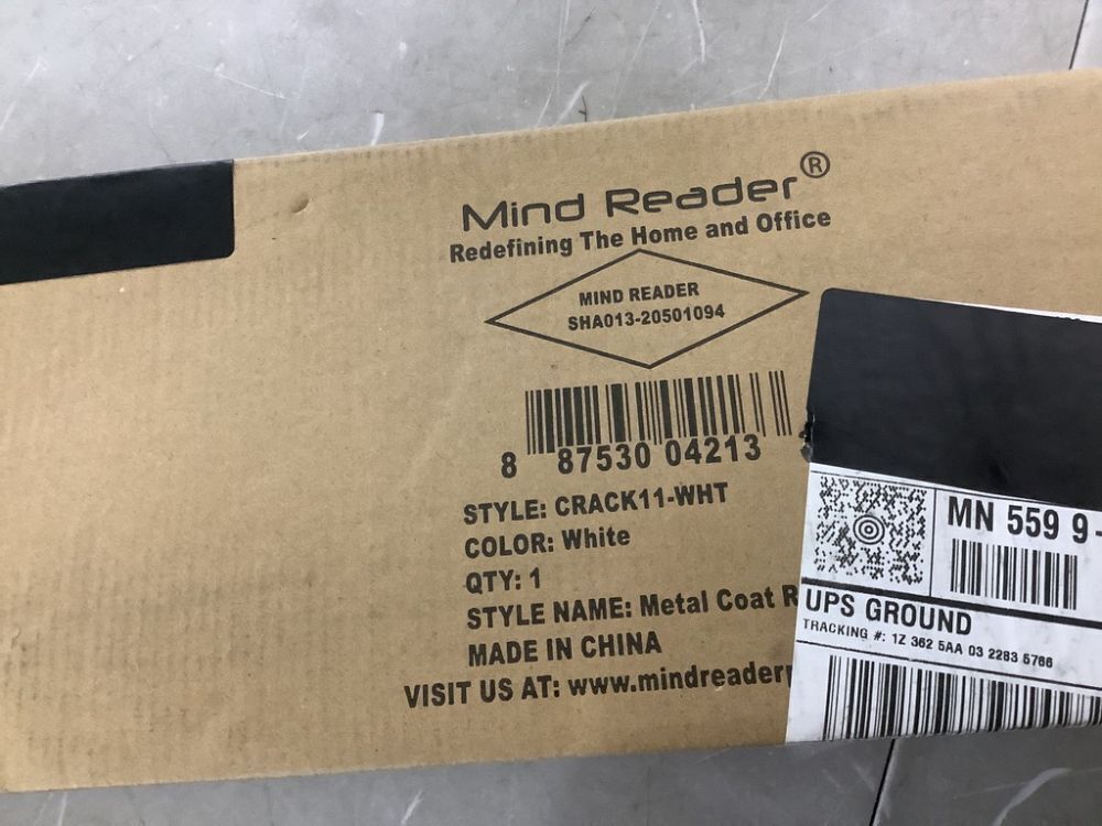 Mind Reader White Freestanding Coat Rack Hall Tree Metal 69 in. H x 16.5 in. W x 14.75 in. D - Image 5 - Lot 732JF