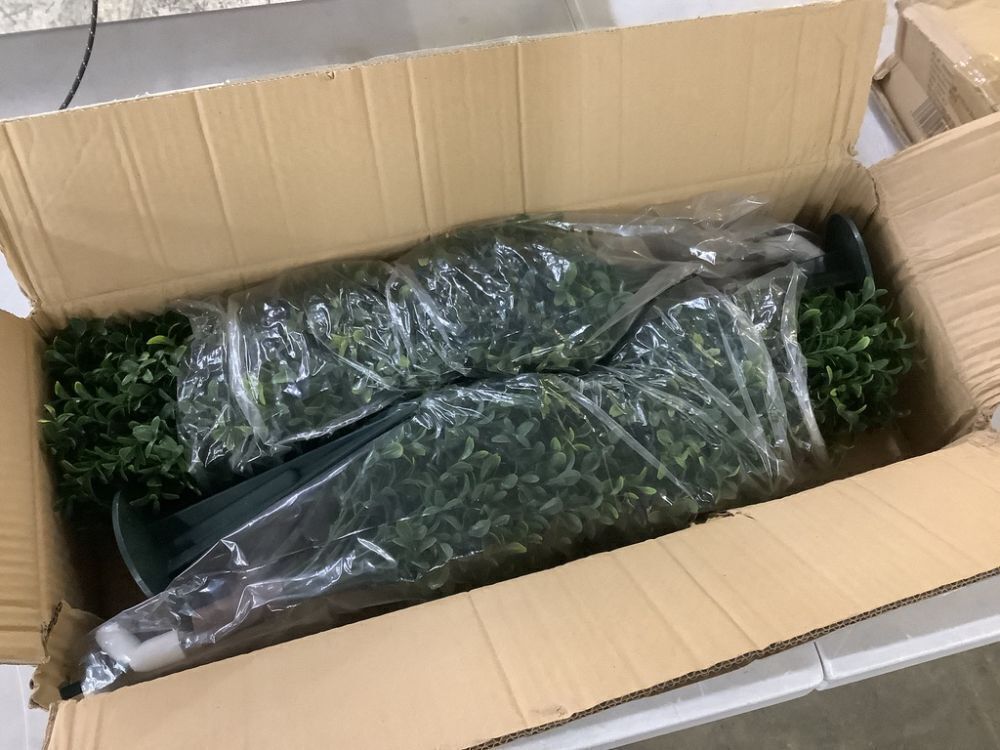 Nearly Natural 2.5 ft. UV Resistant Artificial Boxwood Tree Plant with Integrated Ground Stake, Set of 2 - Image 2 - Lot 740JF