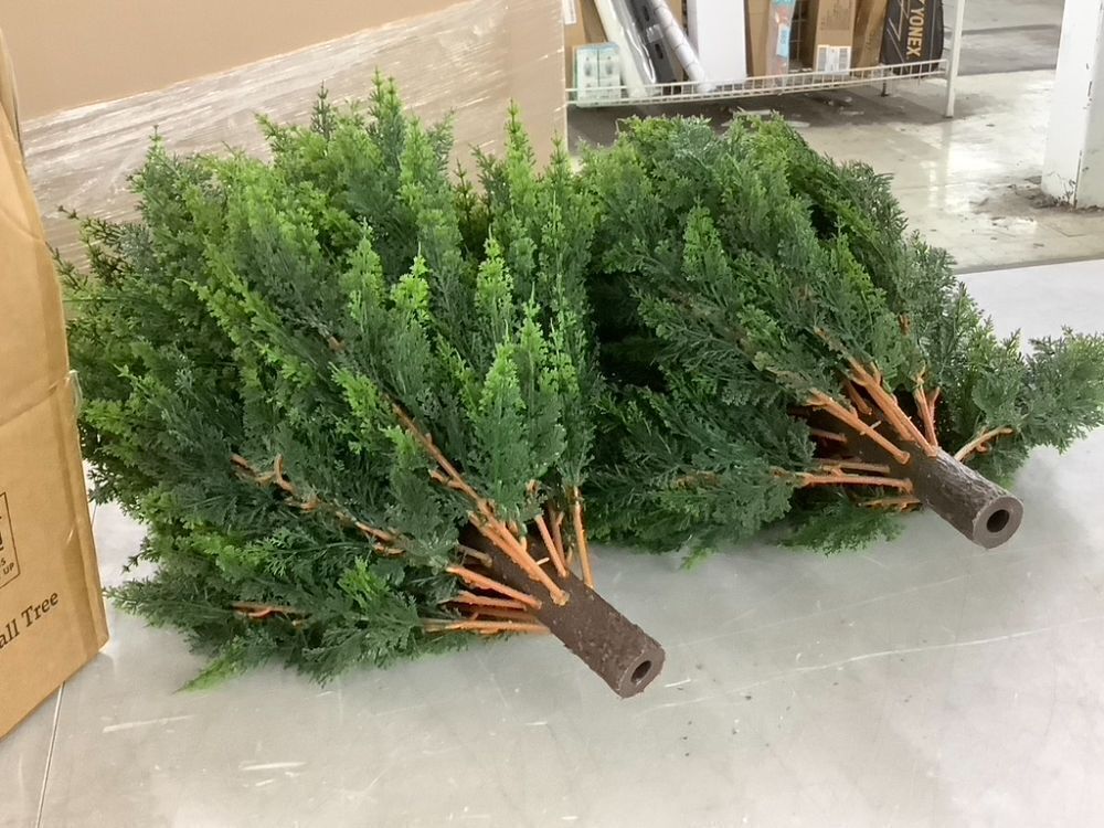 Artificial Cedar Topiary Ball Trees with Ground Spike, Set of 2 - Image 4 - Lot 761