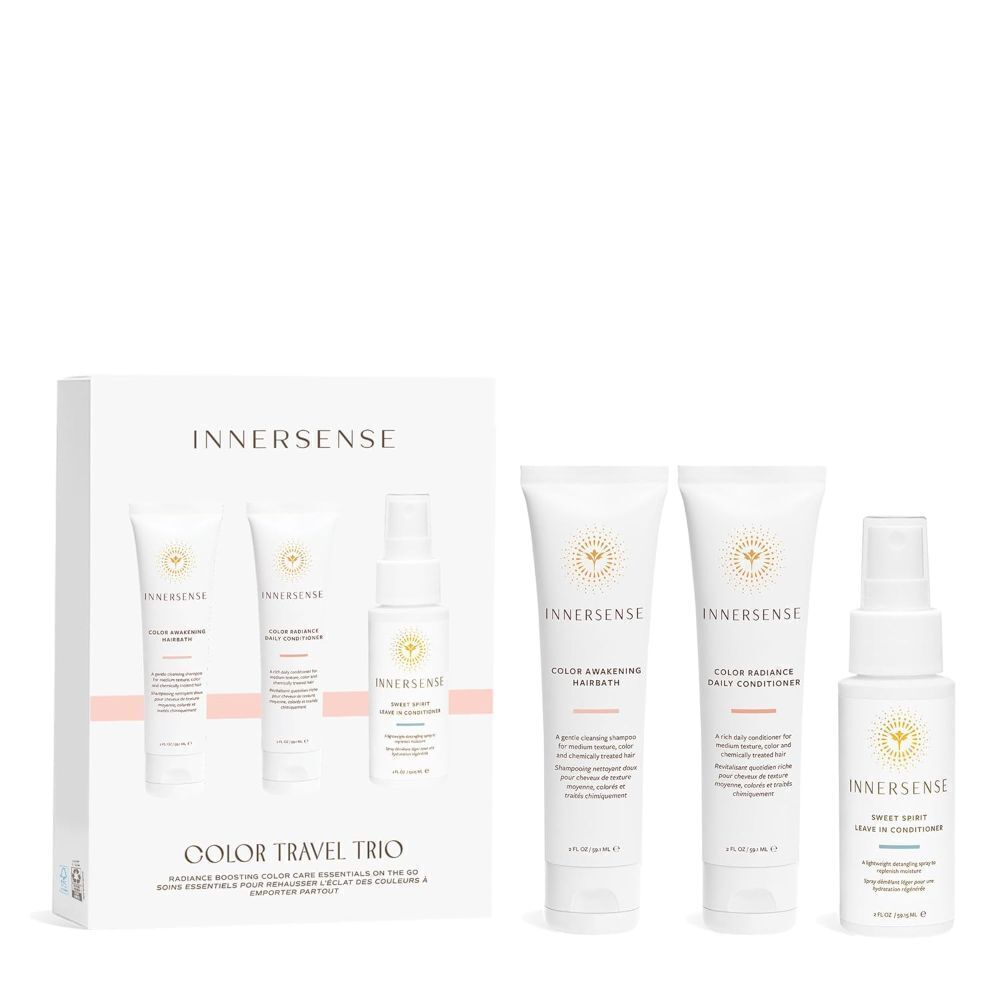 INNERSENSE Color Travel Hair Trio, Awakening Hairbath, Radiance Conditioner, Sweet Spirit Leave-In Conditioner - Image 1 - Lot 769