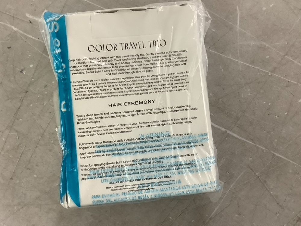 INNERSENSE Color Travel Hair Trio, Awakening Hairbath, Radiance Conditioner, Sweet Spirit Leave-In Conditioner - Image 3 - Lot 769