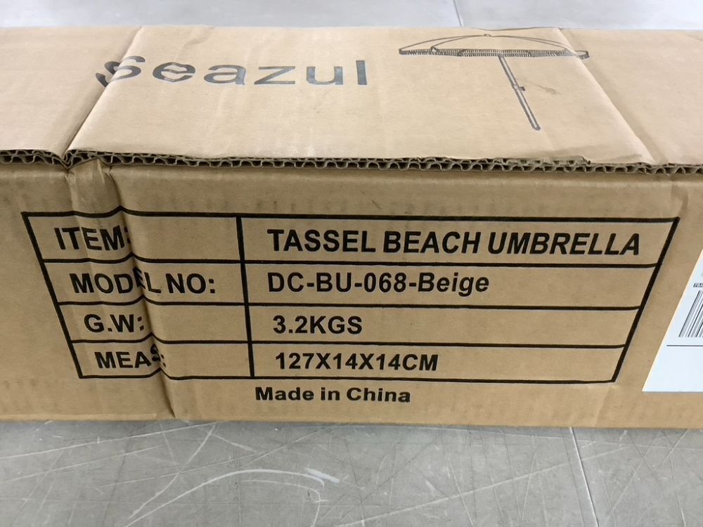 Seazul 6.5ft Beach Umbrella with Fringe - Image 6 - Lot 774