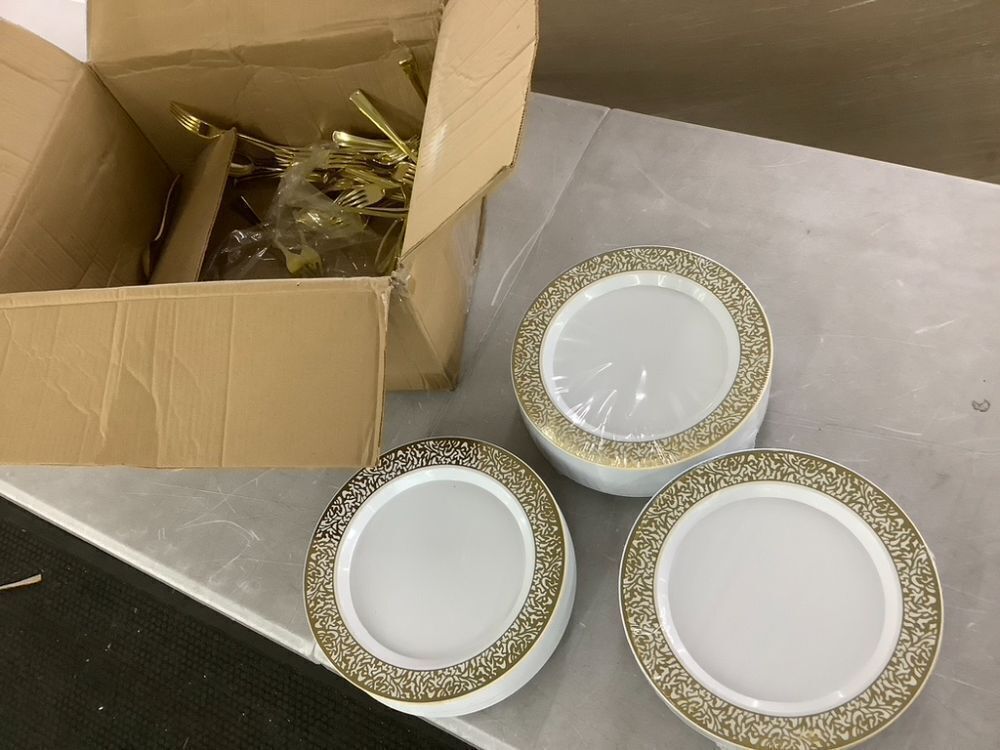 Plastic Plates & Utensils, Unknown Amount - Image 1 - Lot 778
