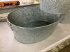 Lot of (3) Towle Living 25 in. Galvanized Hammered Steel Oval Beverage Tub, Gray - Thumbnail 2
