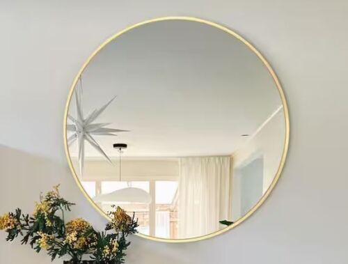 Sxiawe 24 in. W x 24 in. H Medium Round Aluminum Frame Wall Mounted Mirror - Lot 533JF