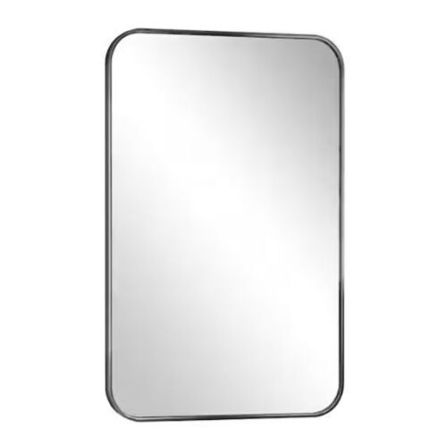 XRAMFY Rectangular Modern Black Aluminum Framed Wall Mirror 24 in. W x 35.8 in. H - Lot 536JF