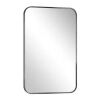 XRAMFY Rectangular Modern Black Aluminum Framed Wall Mirror 24 in. W x 35.8 in. H - Thumbnail 1