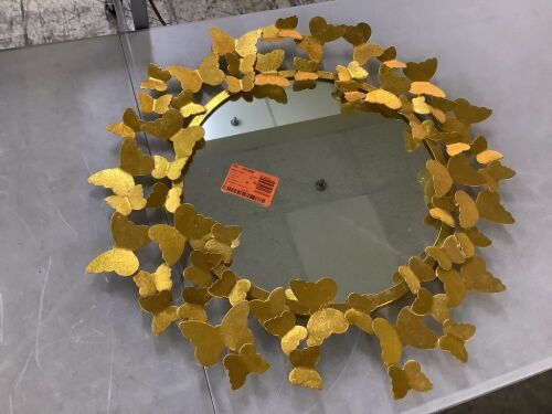 SAFAVIEH Ruthie Butterfly 27 in. x 27 in. Round Framed Mirror - Lot 538JF