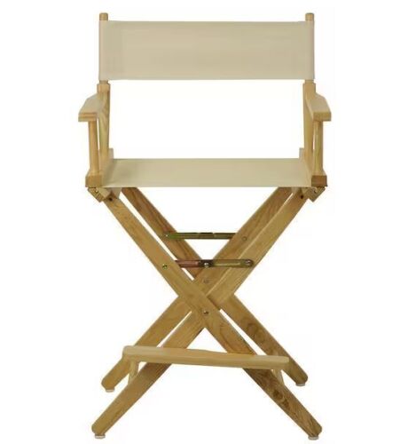 American Trails 24 in. Extra-Wide Natural Wood Frame With Natural Canvas Seat Folding Directors Chair - Lot 628JF