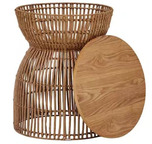 StyleWell Avena 16.1 in. Natural Side Table with Removeable Top for Storage - Lot 141JF