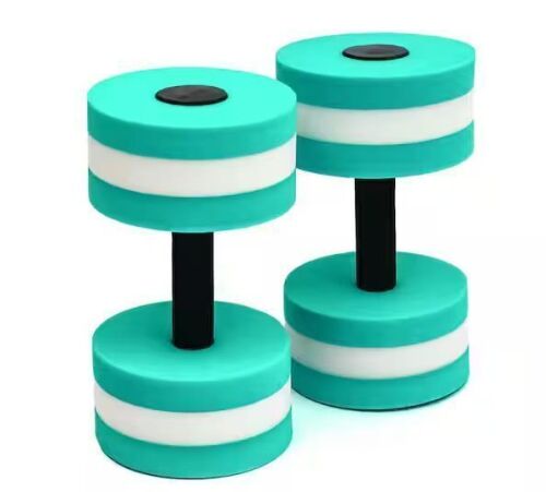 Trademark Innovations Light Weight Aquatic Exercise Dumbbells for Water Aerobics, Set of 2, Teal - Lot 638JF