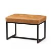 Glitzhome Modern Camel Thick Leatherette Accent Stool - Thumbnail 1