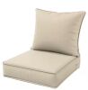 WNP 22 in. x 24 in. x 4 in. Square Outdoor Deep Seating Seat and Back Cushion for Lounge Chair Cream - Thumbnail 1