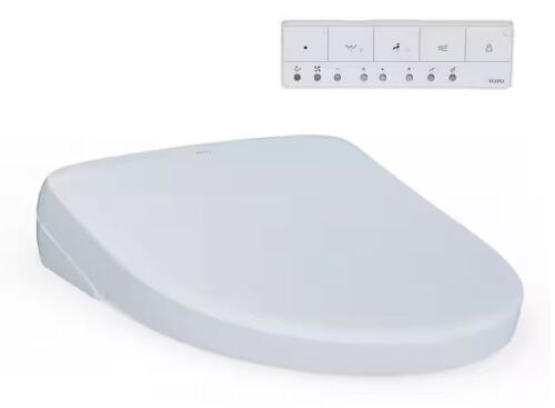 TOTO S7A Washlet Elongated Electric Heated Bidet Seat with Contemporary Lid in Cotton White - Lot 11JF