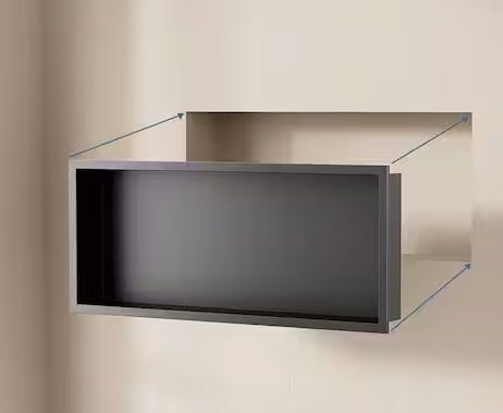 Peorsily 30 in. W x 12 in. H x 4 in. D Waterproof Recessed Shower Niche in Matte Black, No Tile Needed - Lot 208JF