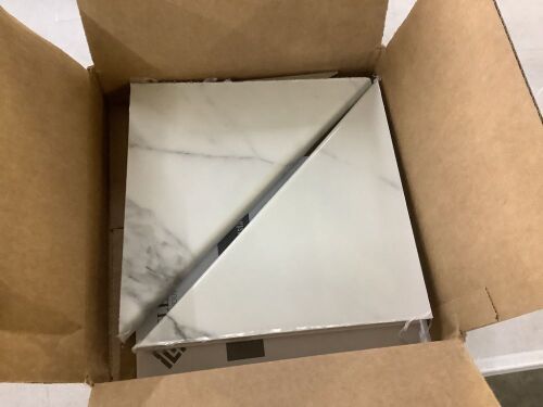 FlexStone 15 in. Corner Shower Shelf Niche in Calacatta White, 2 Pack - Lot 703JF