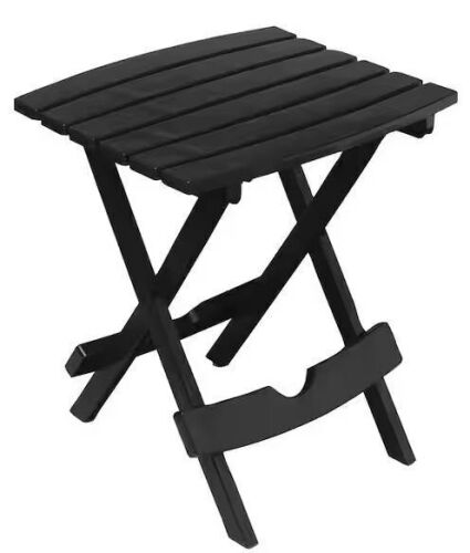 Adams Quik-Fold 20 in. Resin Black Square Patio Side Table - Lot 704JF