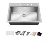 Glacier Bay Zero Radius 30 in. Drop-In Single Bowl 18 Gauge Stainless Steel Kitchen Sink with Accessories - Thumbnail 1