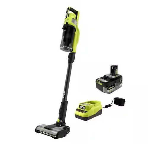RYOBI ONE+ HP 18V Cordless Pet Stick Vacuum Cleaner Kit with 4.0 Ah HIGH PERFORMANCE Battery and Charger - Lot 76JF