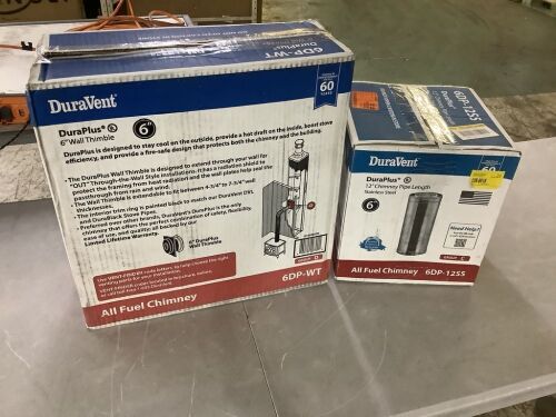 DuraVent DuraPlus 6" Wall Thimble & 6" x 12" Chimney Pipe - Lot 615JF