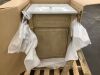 Home Decorators Collection Aberdeen 24 in. Single Sink Antique Oak Bath Vanity with Carrara Marble Top - Superficial Cracks in Top - Thumbnail 1