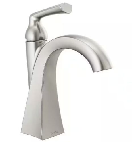 Delta Pierce Single Hole Single-Handle Bathroom Faucet in SpotShield Brushed Nickel - Lot 215JF