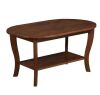 Convenience Concepts American Heritage 36 in. Espresso Oval MDF Coffee Table with Shelf - Thumbnail 1