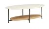 Madison Park Beauchamp 48 in. White/Natural Oval MDF Coffee Table - Thumbnail 1