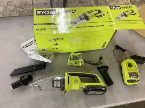 RYOBI ONE+ 18V Cordless Performance Hand Vacuum Kit with 2.0 Ah Battery and Charger - Lot 304JF