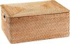 Rattan Storage Basket with Lid - Thumbnail 1