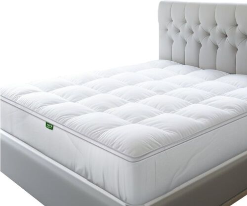Sleep Mantra 100% Cotton Mattress Topper Queen Size fits up to 20-Inch Mattress - Lot 466