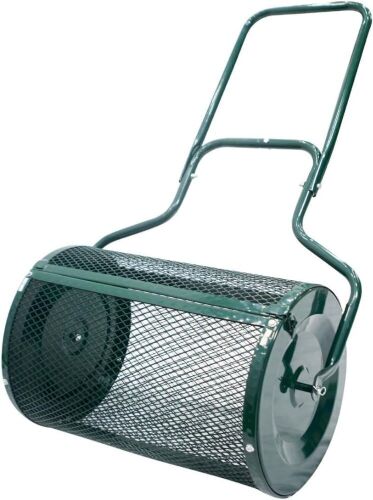 28" Push/Tow-Behind Roller Lawn Fertilizer Peat Moss Spreader - Lot 184