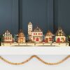 Pre-Lit Wooden Christmas Village, Winter Mantel Decor w/ 20 LED Lights - Thumbnail 1