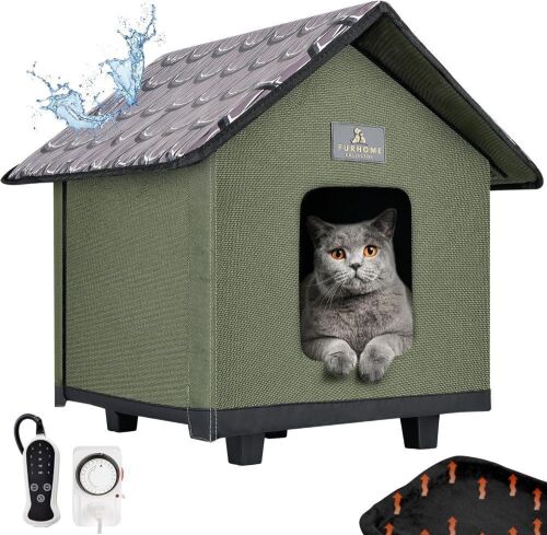 FURHOME Collective Heated Indoor/Outdoor Cat House - Lot 355