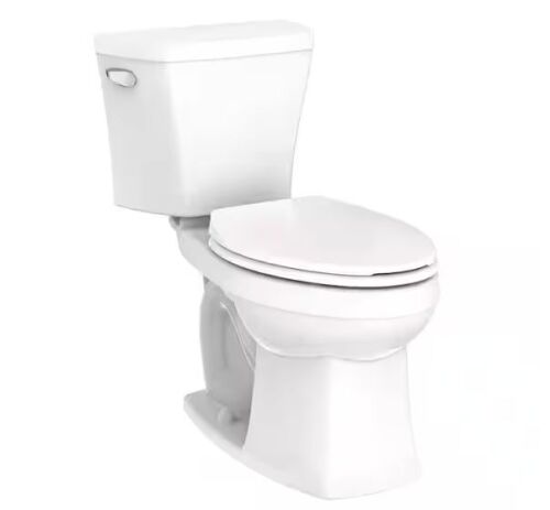 Gerber Avalanche Two-Piece 1.28 GPF Single Flush Elongated ADA Toilet in White with Slow Close Seat - Lot 35JF