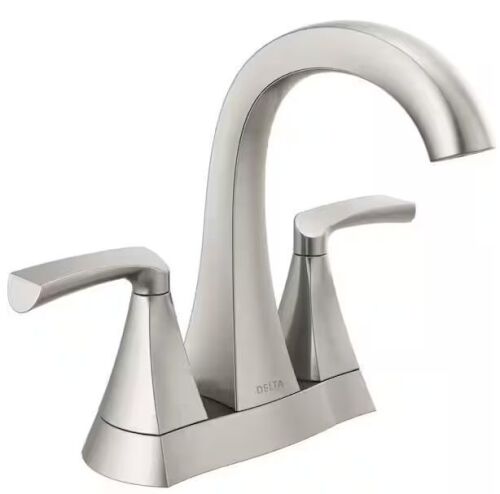 Delta Pierce 4 in. Centerset 2-Handle Bathroom Faucet in SpotShield Brushed Nickel - Lot 519JF