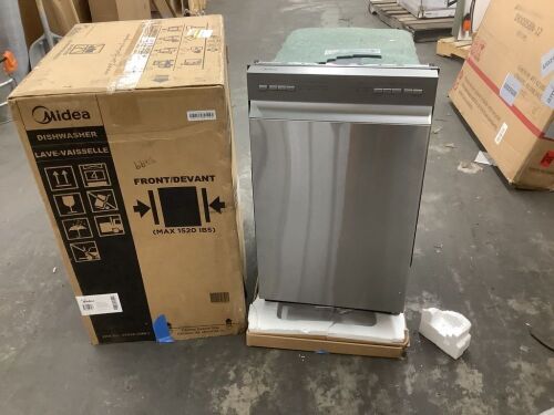 Midea 18 in. Built-in Dishwasher in Stainless Steel with 6-Cycles, Heated Dry, ENERGY STAR, 52 dBA - Lot 24JF