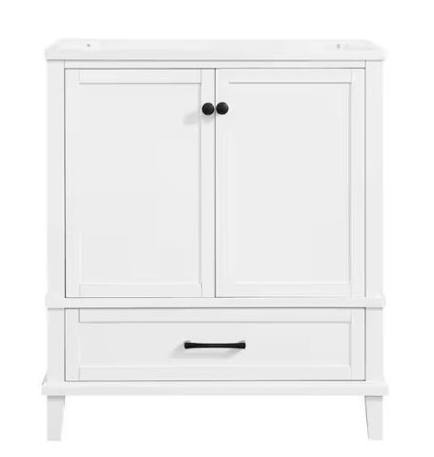 Home Decorators Collection Merryfield 30 in. W x 21.5 in. D x 34 in. H Bath Vanity Cabinet without Top in White - Lot 61JF