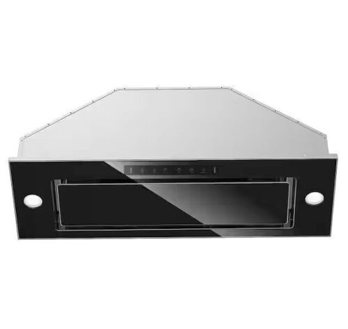 VIKIO 36 in. 900 CFM Ductless Convertible Insert Range Hood in Stainless Steel and Black Glass with LED Lights - Lot 121JF