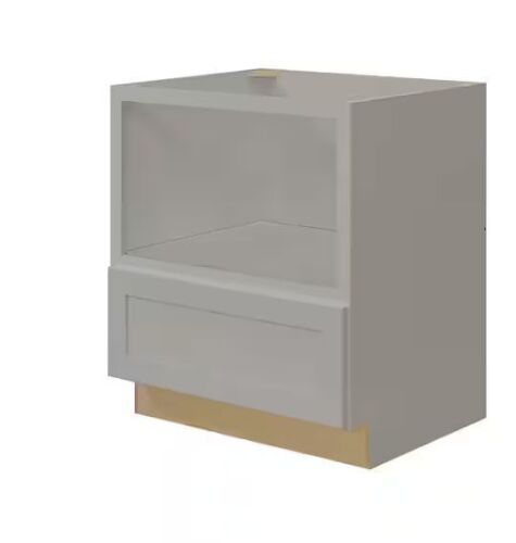 Hampton Bay Avondale 30 in. W x 24 in. D x 34.5 in. H Ready to Assemble Plywood Shaker Microwave Base Kitchen Cabinet in Dove Gray - Lot 132JF
