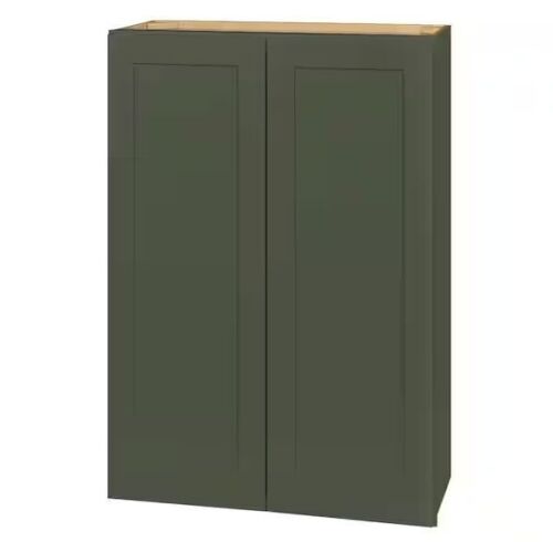 Hampton Bay Avondale 30 in. W x 12 in. D x 42 in. H Ready to Assemble Plywood Shaker Wall Kitchen Cabinet in Fern Green - Lot 123JF