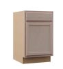 Hampton Bay Recessed Panel 21 in. W x 24 in. D x 34.5 in. H Assembled Base Cabinet in Unfinished - Thumbnail 1