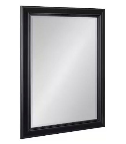 Kate and Laurel Dalat 22 in. W x 28 in. H Black Rectangle Traditional Framed Decorative Wall Mirror - Lot 316JF