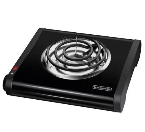 BLACK+DECKER 6 in. Single Burner Black with Temperature Control Hot Plate - Lot 402JF