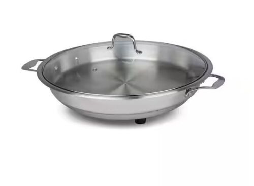 CucinaPro Classic 12 in. Polished Stainless Steel Electric Skillet - Lot 404JF