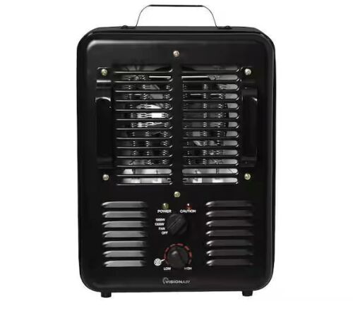 VISIONAIR 15 in. 1500-Watt/1300-Watt Milkhouse Electric Heater with 3 Prong Power Cord and Wire Heating Element - Lot 750JF