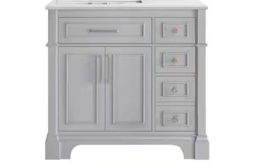 Home Decorators Collection Melpark 36 in. Single Sink Dove Gray Bath Vanity - No Top - Lot 69JF